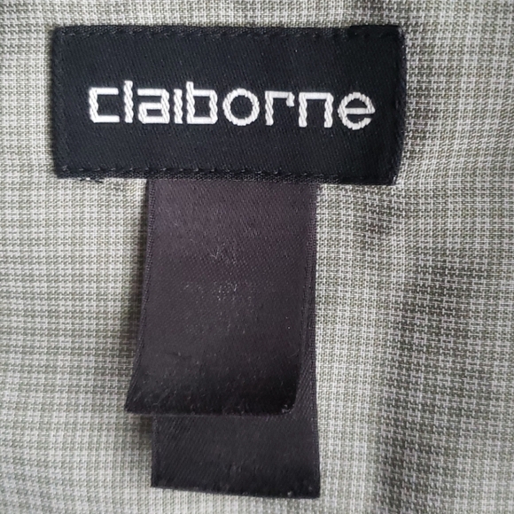 3/$20 Claiborne Green Plaid Button Up Shirt - Picture 2 of 4